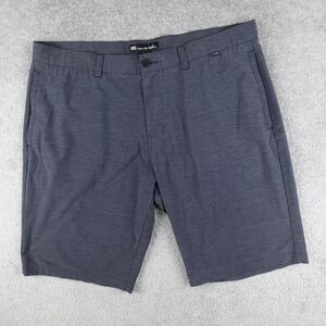 Travis Mathew Shorts Men's 40 Gray Striped Stretch Chino Golf Active Performance